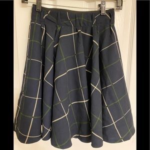 Zara Basic Blue Yellow Plaid Polyester Mini Skirt Elastic Waist 18” Size Small